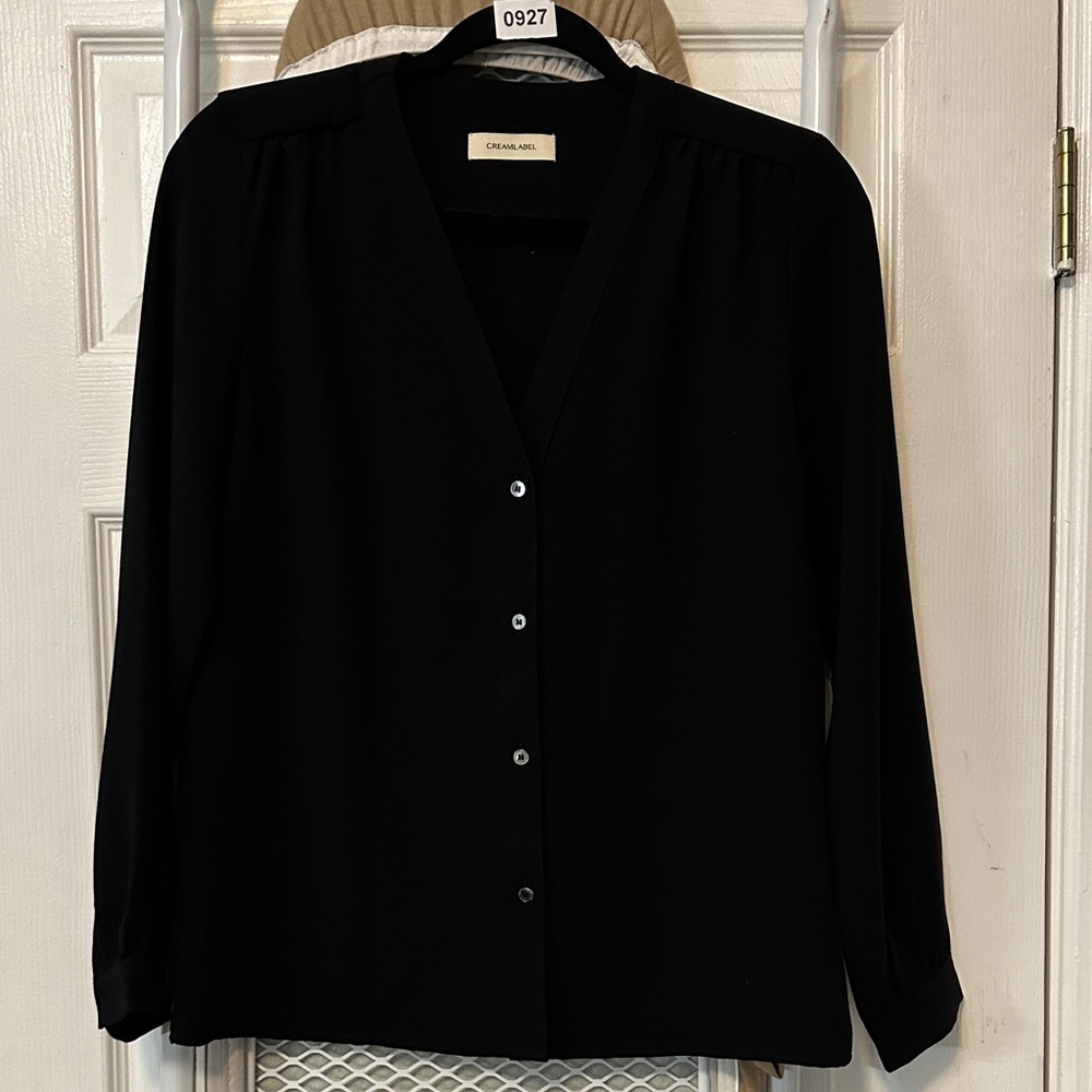 Creamlabel Black Button-Up Blouse